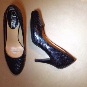 Cole Haan woven black heels with Nike air tech